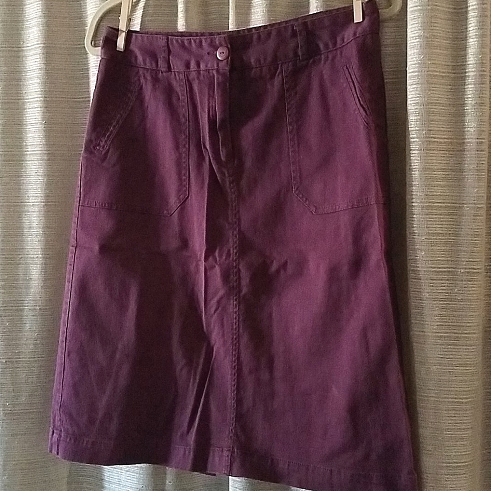 Purple Knee Length Skirt
